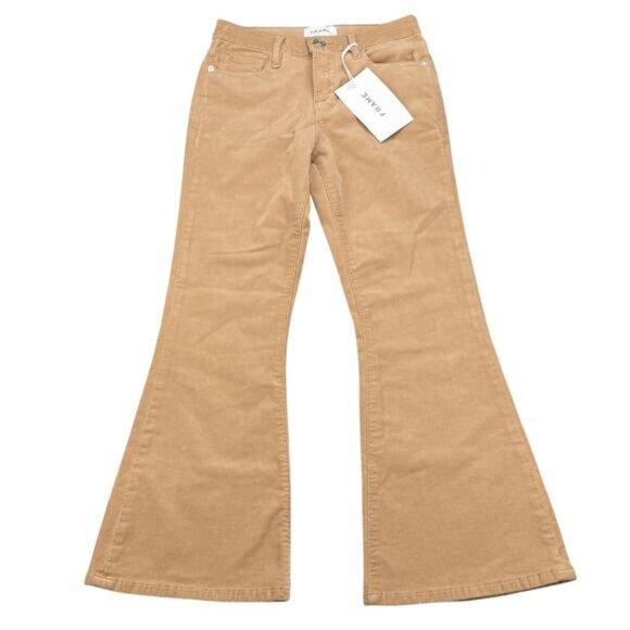 Frame Denim Womens Le Crop Flare Light Camel Corduroy Jean - Picture 3 of 8